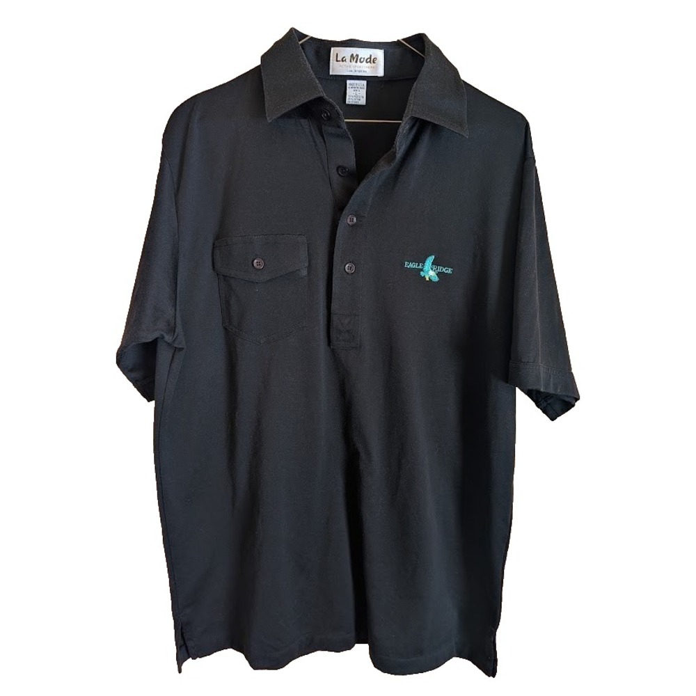 LA Mode Vintage Golf Polo Shirt Mens L Eagle Ridge Golf Course USA Made Retro